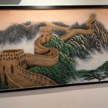 铝艺假山屏风隔断 别墅山水画背景墙 铝合金背景墙壁画 厂家自销