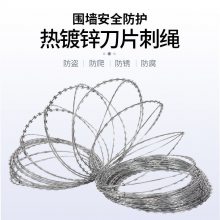 学校围墙防爬刺绳 刀片刺网 镀锌滚笼